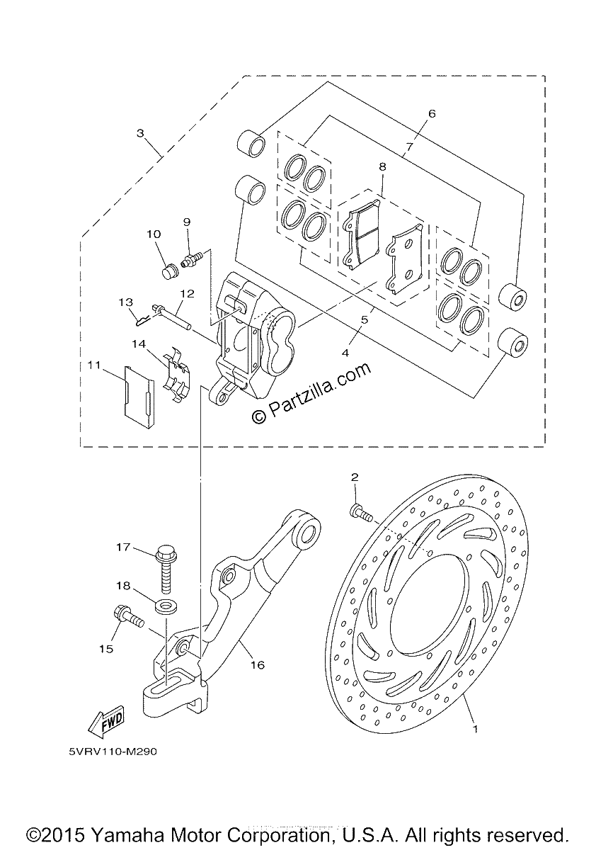 Diagrama de REAR BRAKE CALIPER