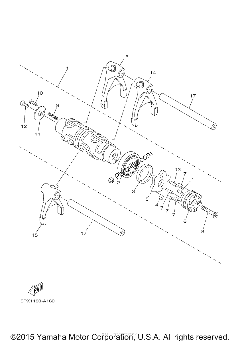 Diagrama de SHIFT CAM FORK