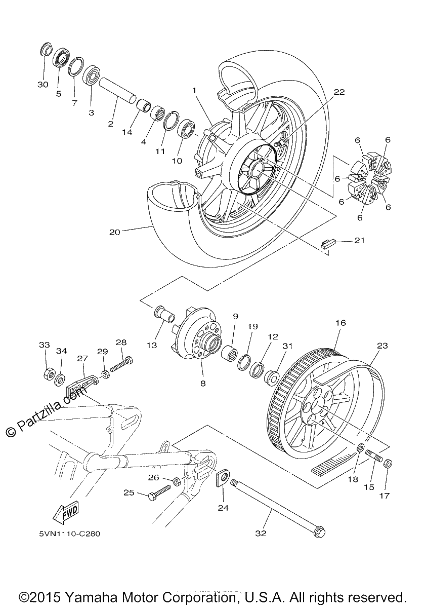 Diagrama de REAR WHEEL