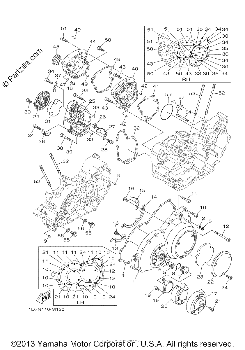 Diagrama de CRANKCASE COVER 1