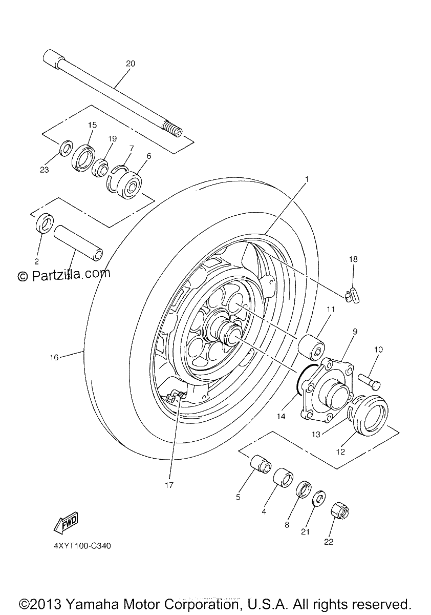 Diagrama de REAR WHEEL