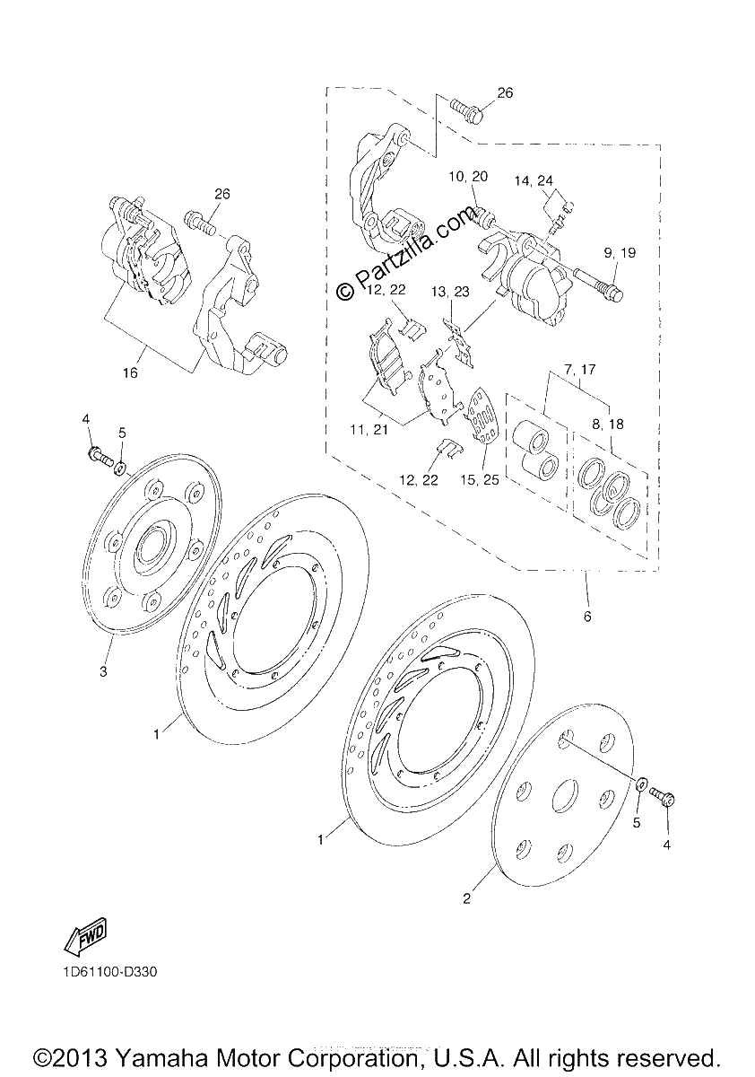 Diagrama de FRONT BRAKE CALIPER