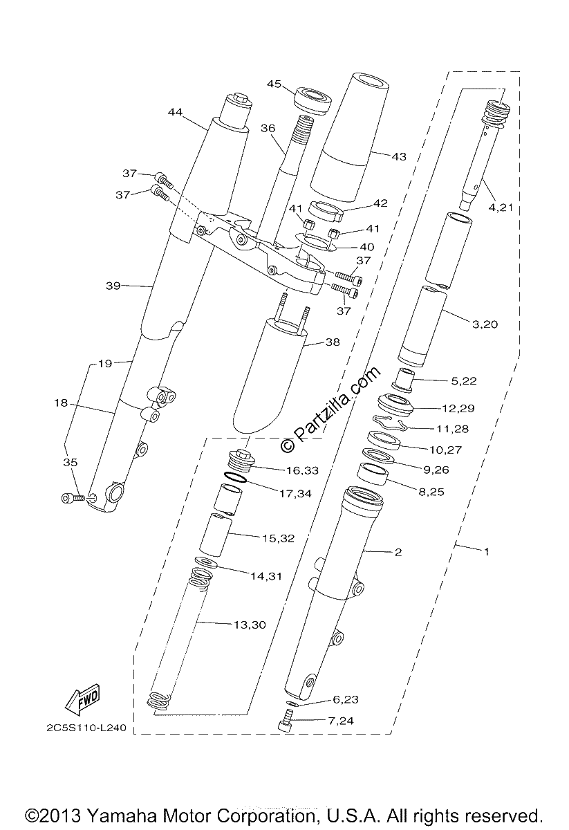Diagrama de FRONT FORK