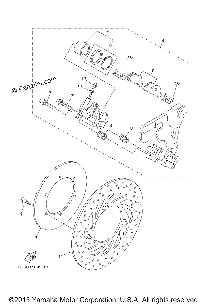 Diagrama de REAR BRAKE CALIPER