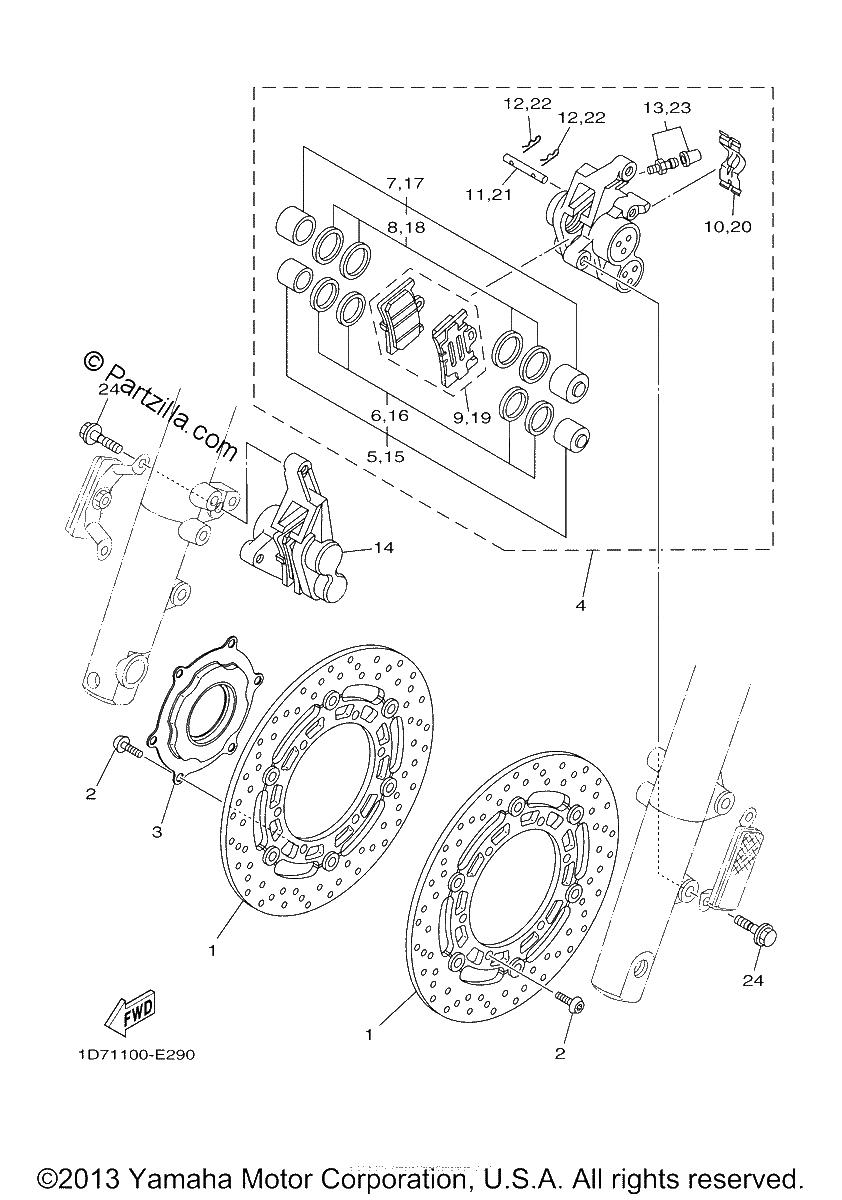 Diagrama de FRONT BRAKE CALIPER