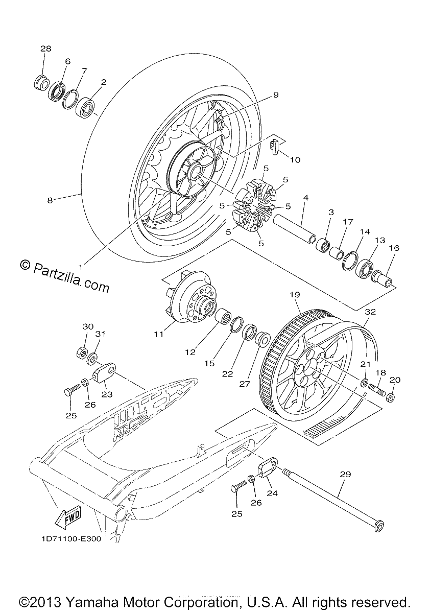 Diagrama de REAR WHEEL