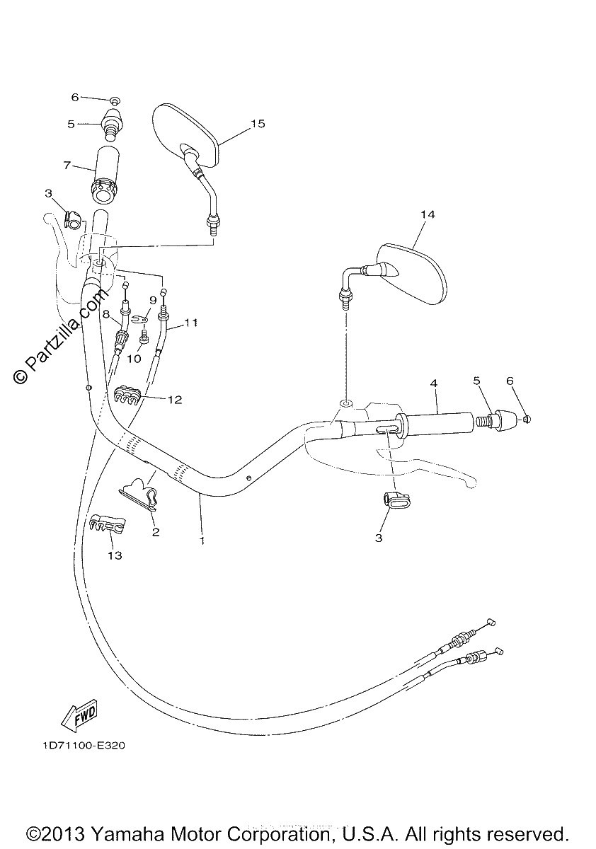 Diagrama de STEERING HANDLE CABLE