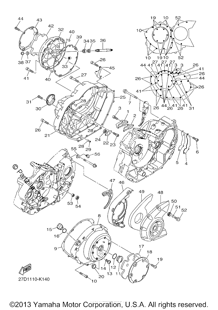 Diagrama de CRANKCASE COVER 1