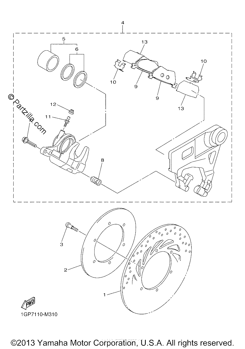 Diagrama de REAR BRAKE CALIPER
