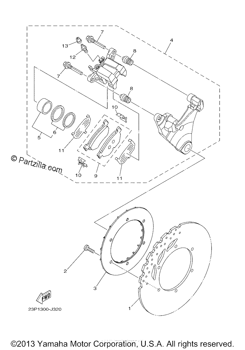 Diagrama de REAR BRAKE CALIPER