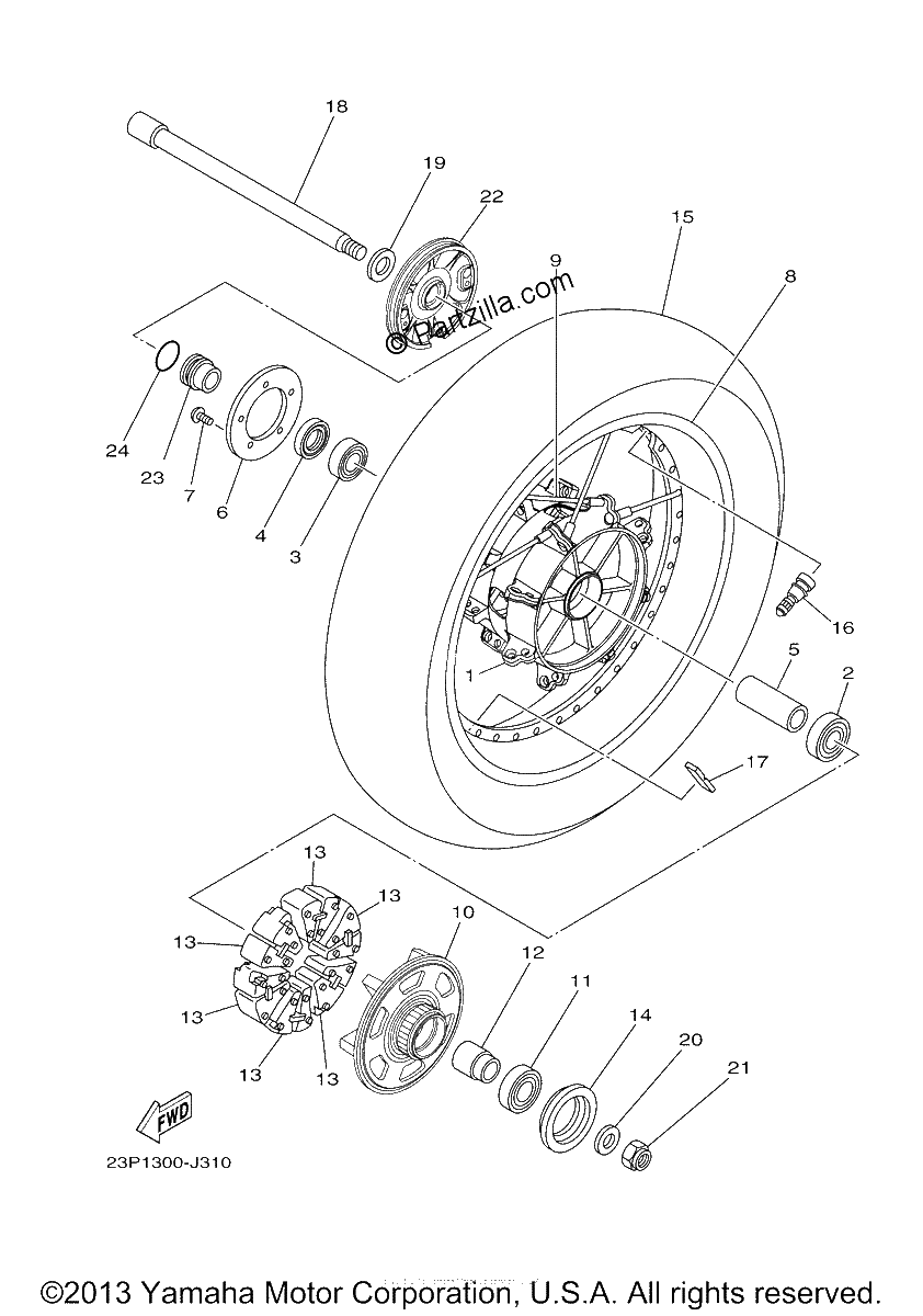 Diagrama de REAR WHEEL