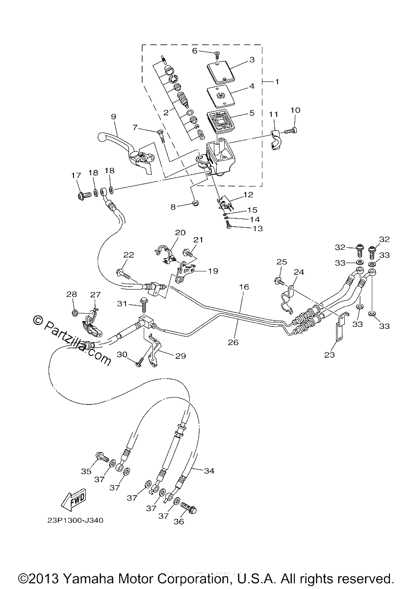 Diagrama de FRONT MASTER CYLINDER