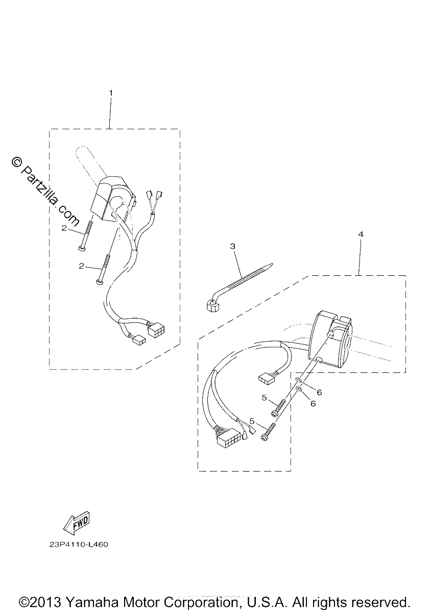 Diagrama de HANDLE SWITCH LEVER