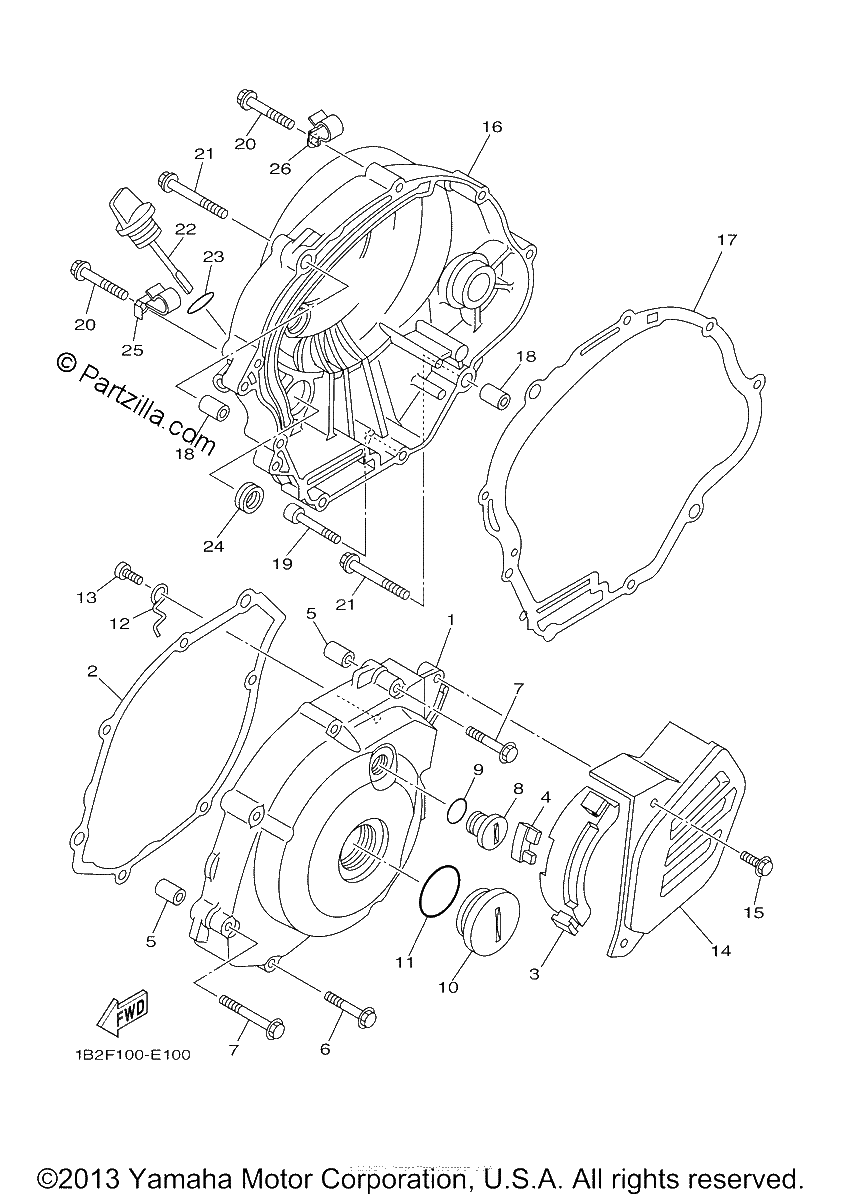 Diagrama de CRANKCASE COVER 1