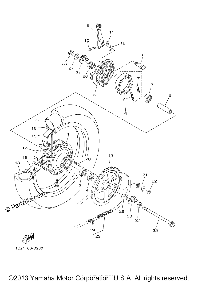 Diagrama de REAR WHEEL