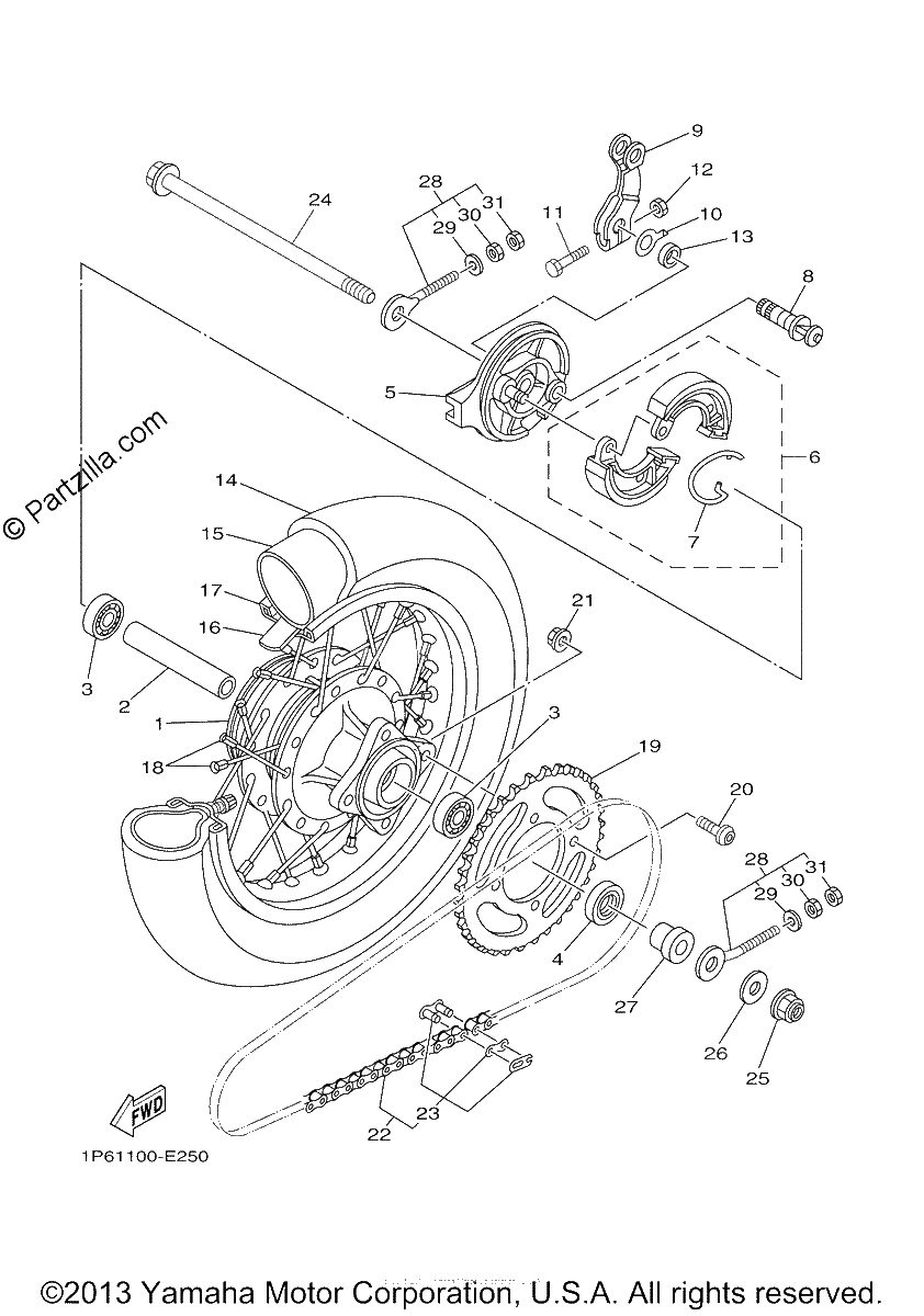 Diagrama de REAR WHEEL
