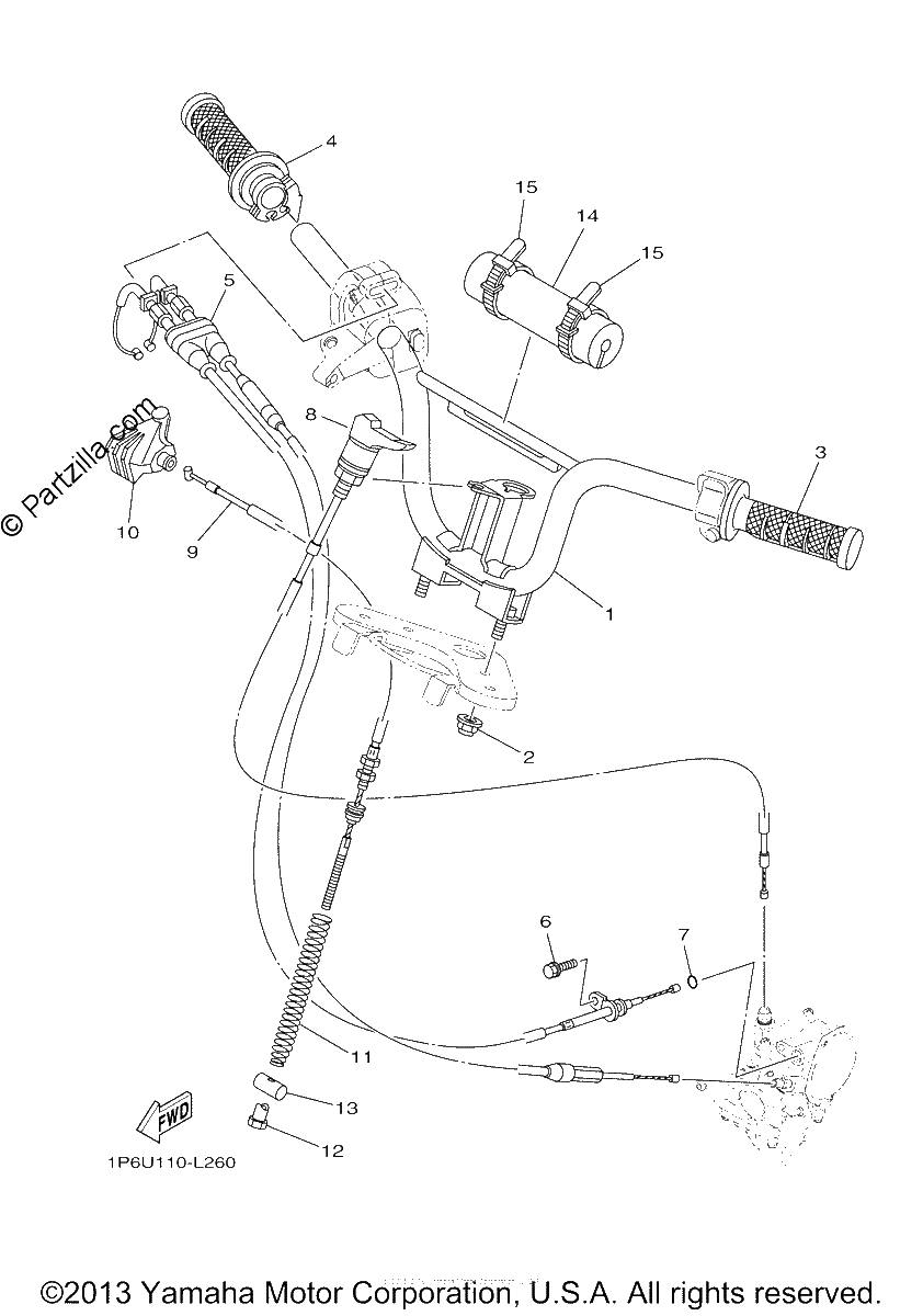 Diagrama de STEERING HANDLE CABLE