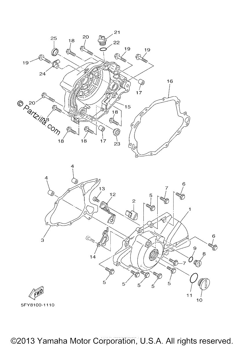 Diagrama de CRANKCASE COVER 1