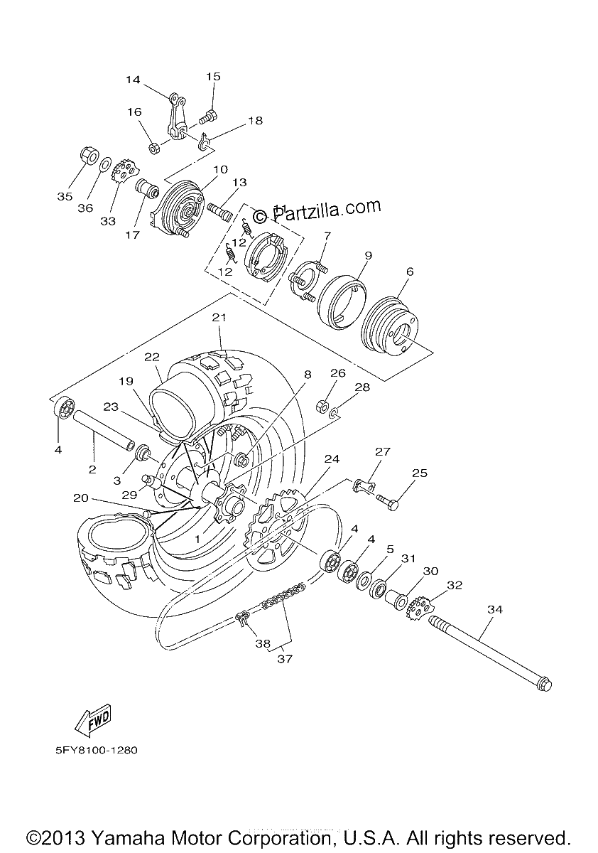 Diagrama de REAR WHEEL