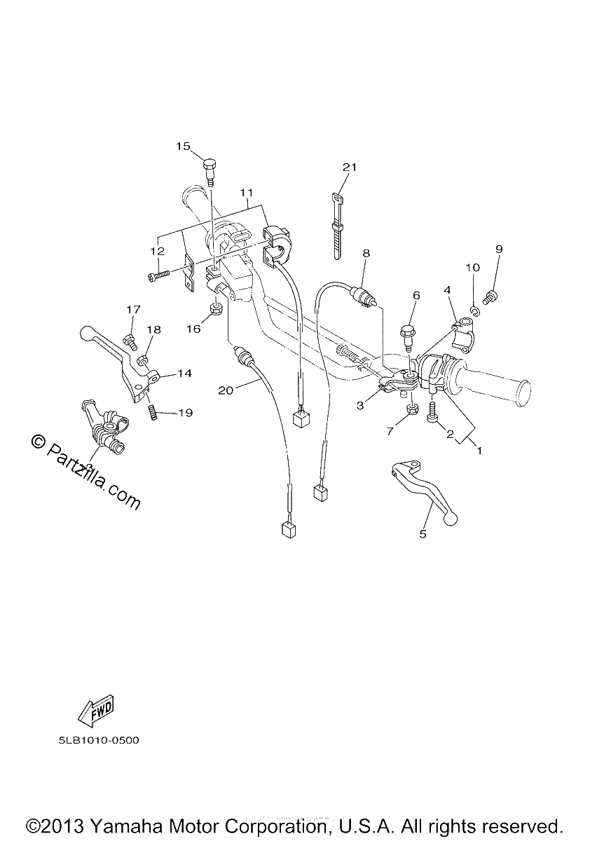 Diagrama de HANDLE SWITCH LEVER