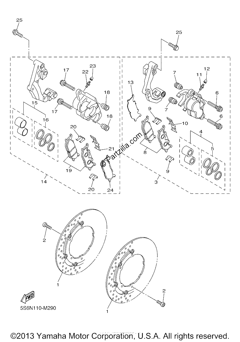Diagrama de FRONT BRAKE CALIPER