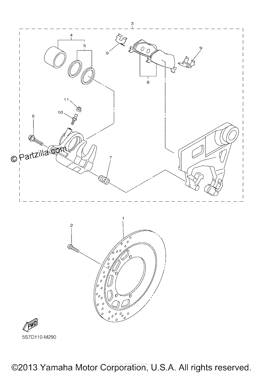Diagrama de REAR BRAKE CALIPER