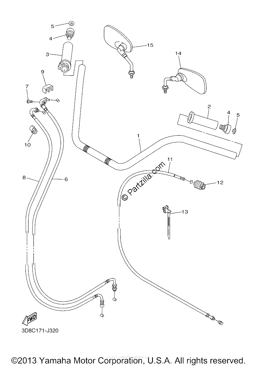 Diagrama de STEERING HANDLE CABLE