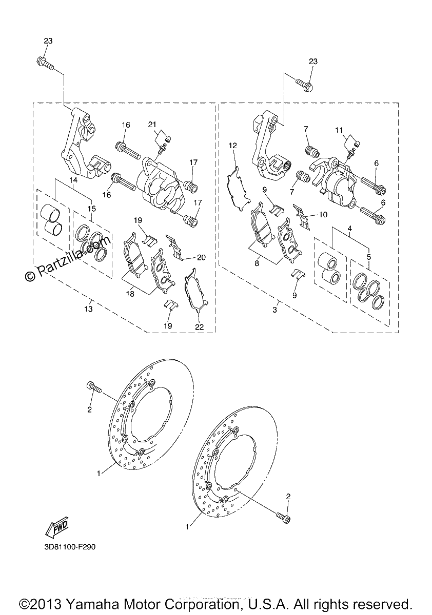 Diagrama de FRONT BRAKE CALIPER