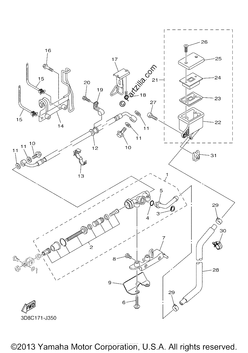 Diagrama de REAR MASTER CYLINDER