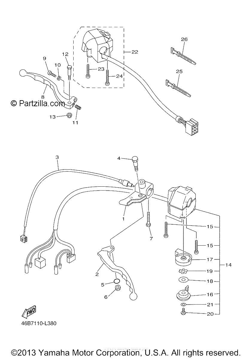 Diagrama de HANDLE SWITCH LEVER