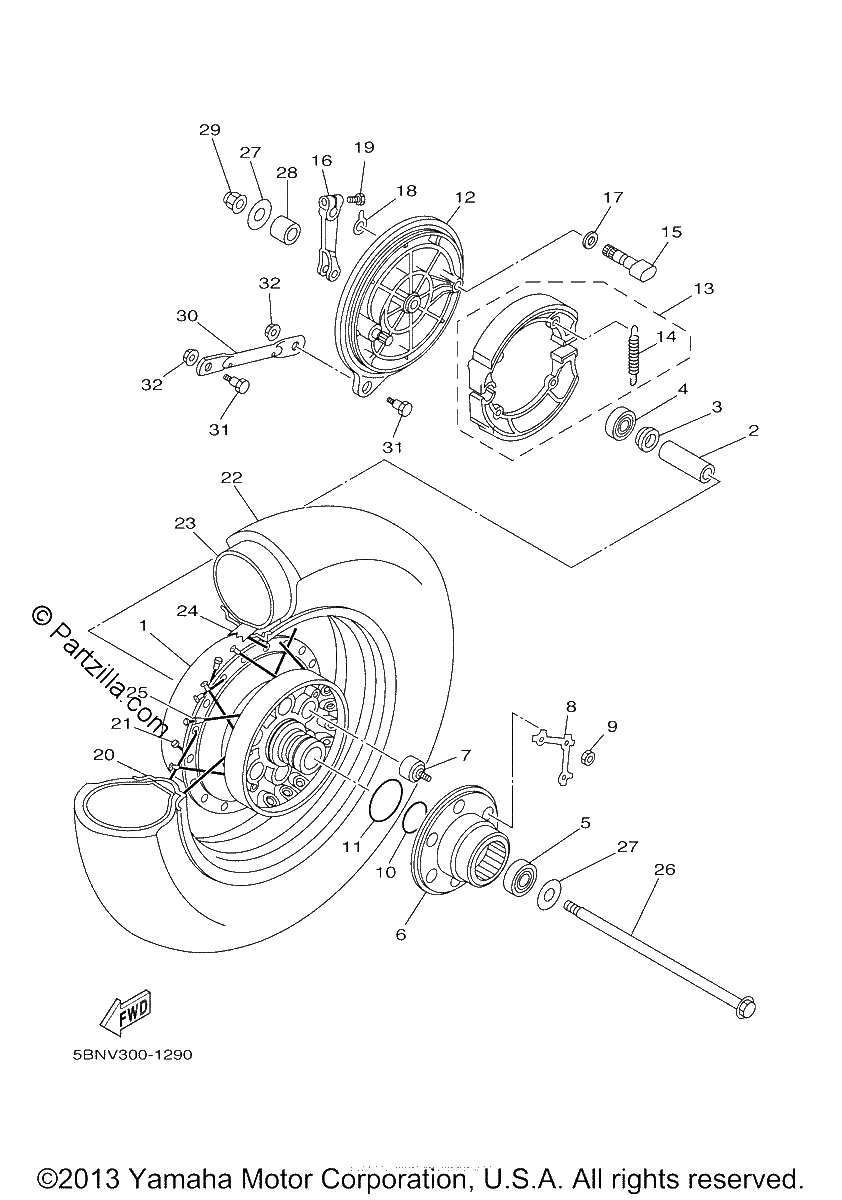 Diagrama de REAR WHEEL