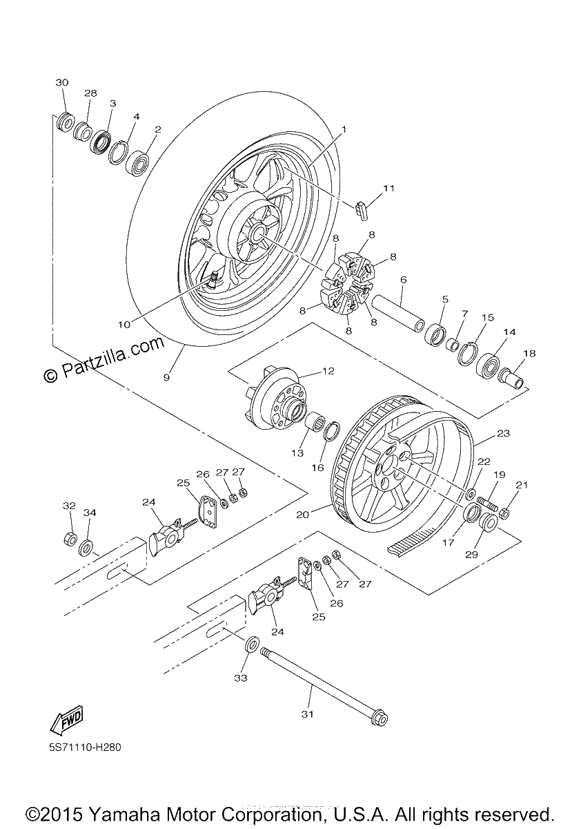 Diagrama de REAR WHEEL