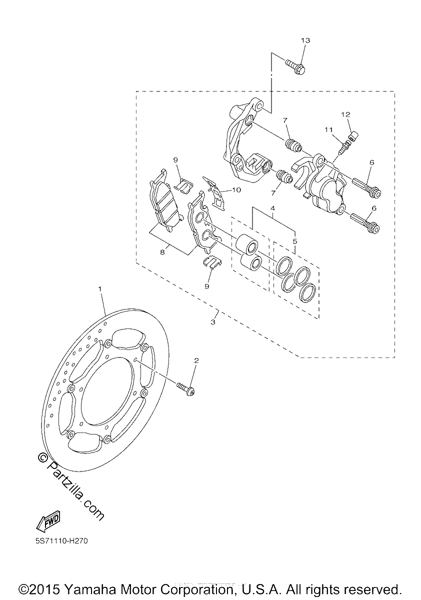 Diagrama de FRONT BRAKE CALIPER