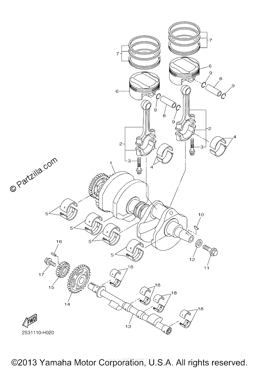 Diagrama de CRANKSHAFT PISTON