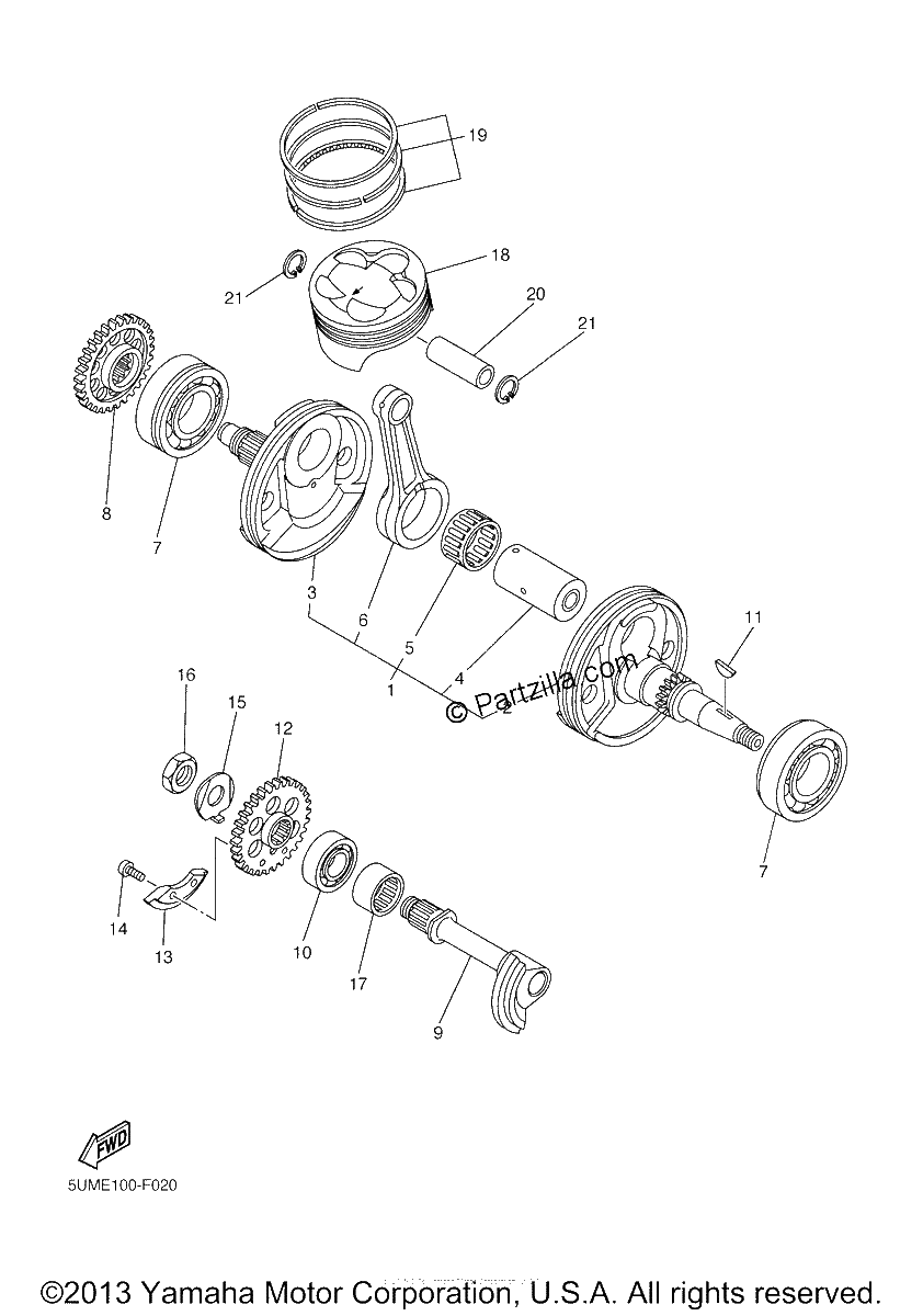 Diagrama de CRANKSHAFT PISTON