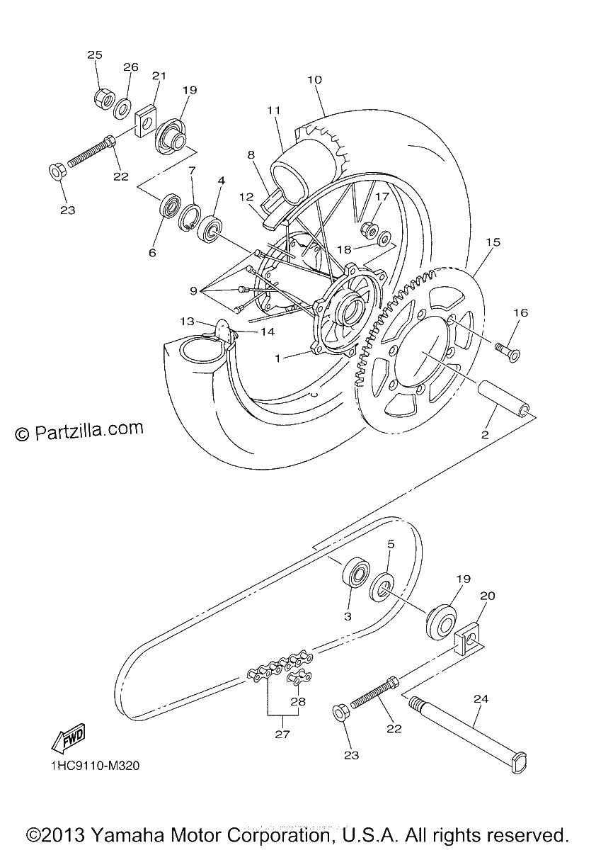 Diagrama de REAR WHEEL