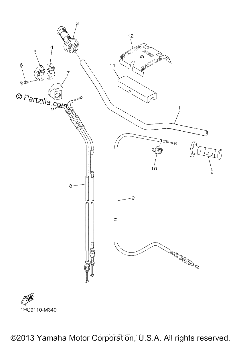 Diagrama de STEERING HANDLE CABLE