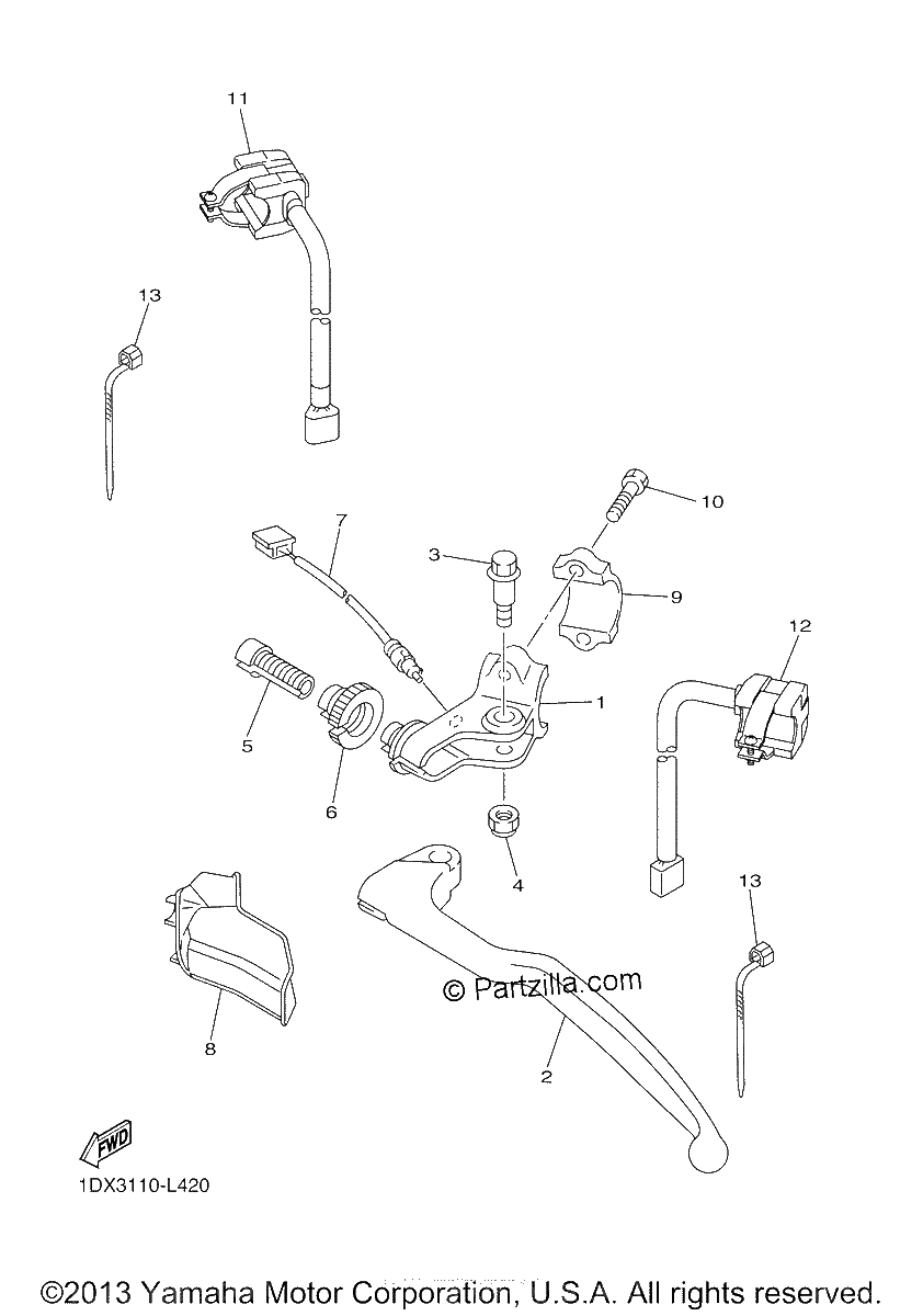 Diagrama de HANDLE SWITCH LEVER