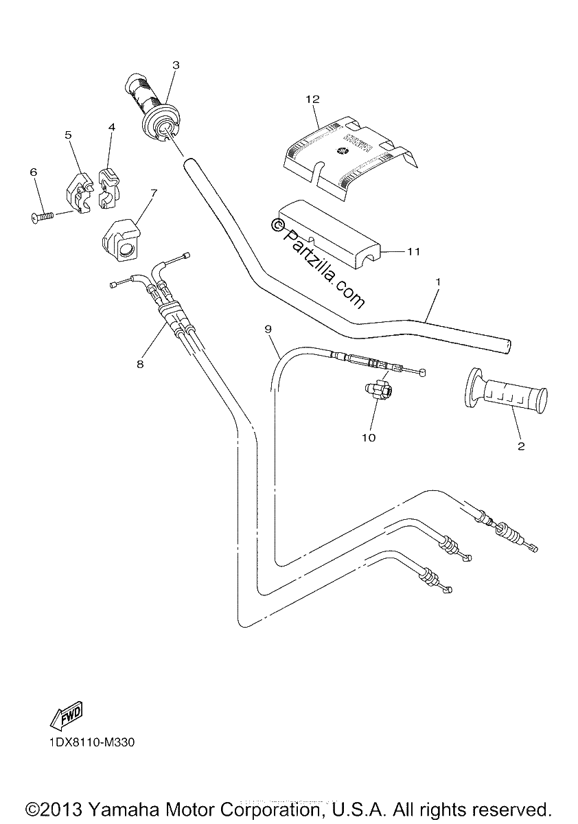 Diagrama de STEERING HANDLE CABLE