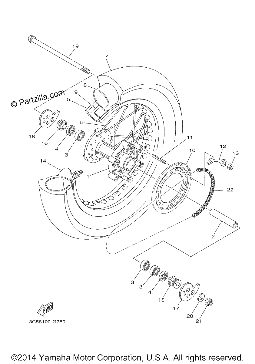 Diagrama de REAR WHEEL