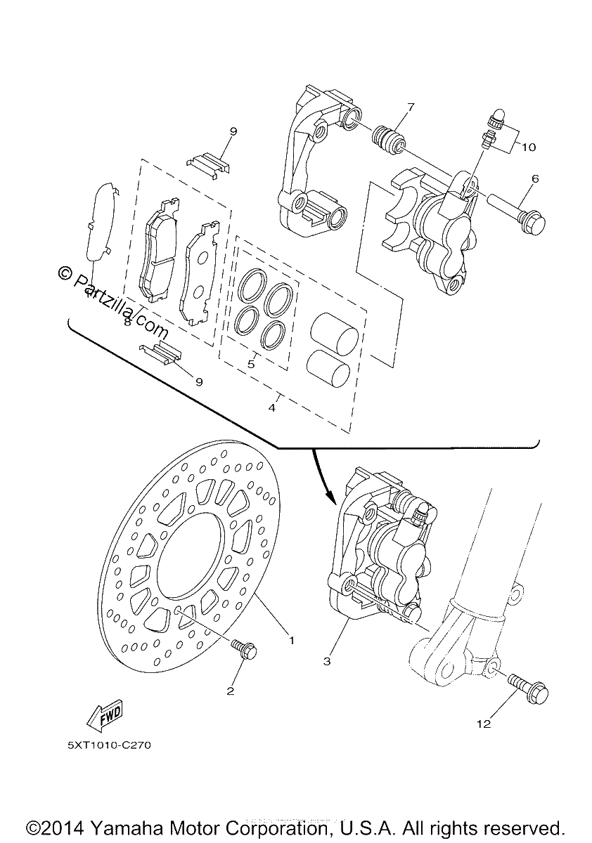 Diagrama de FRONT BRAKE CALIPER