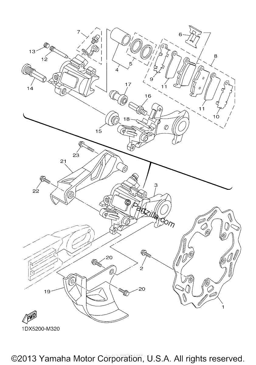 Diagrama de REAR BRAKE CALIPER