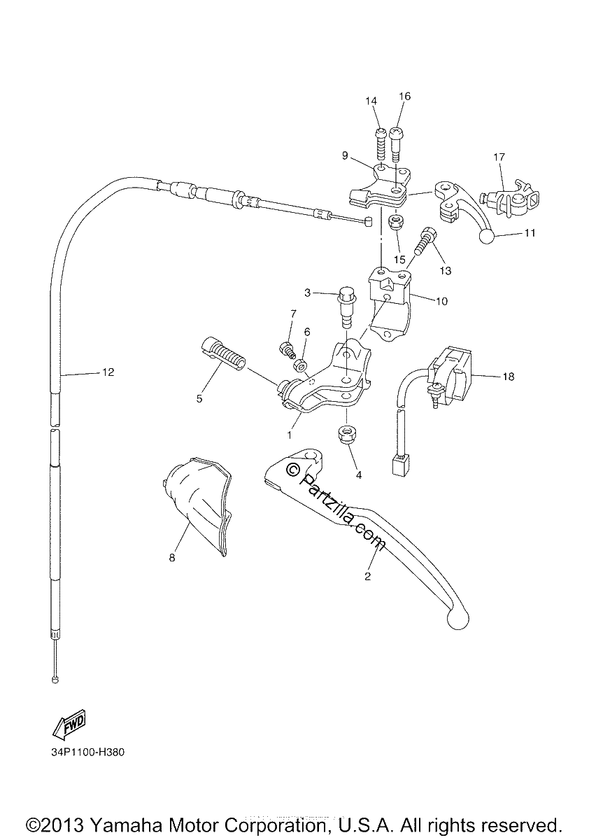 Diagrama de HANDLE SWITCH LEVER