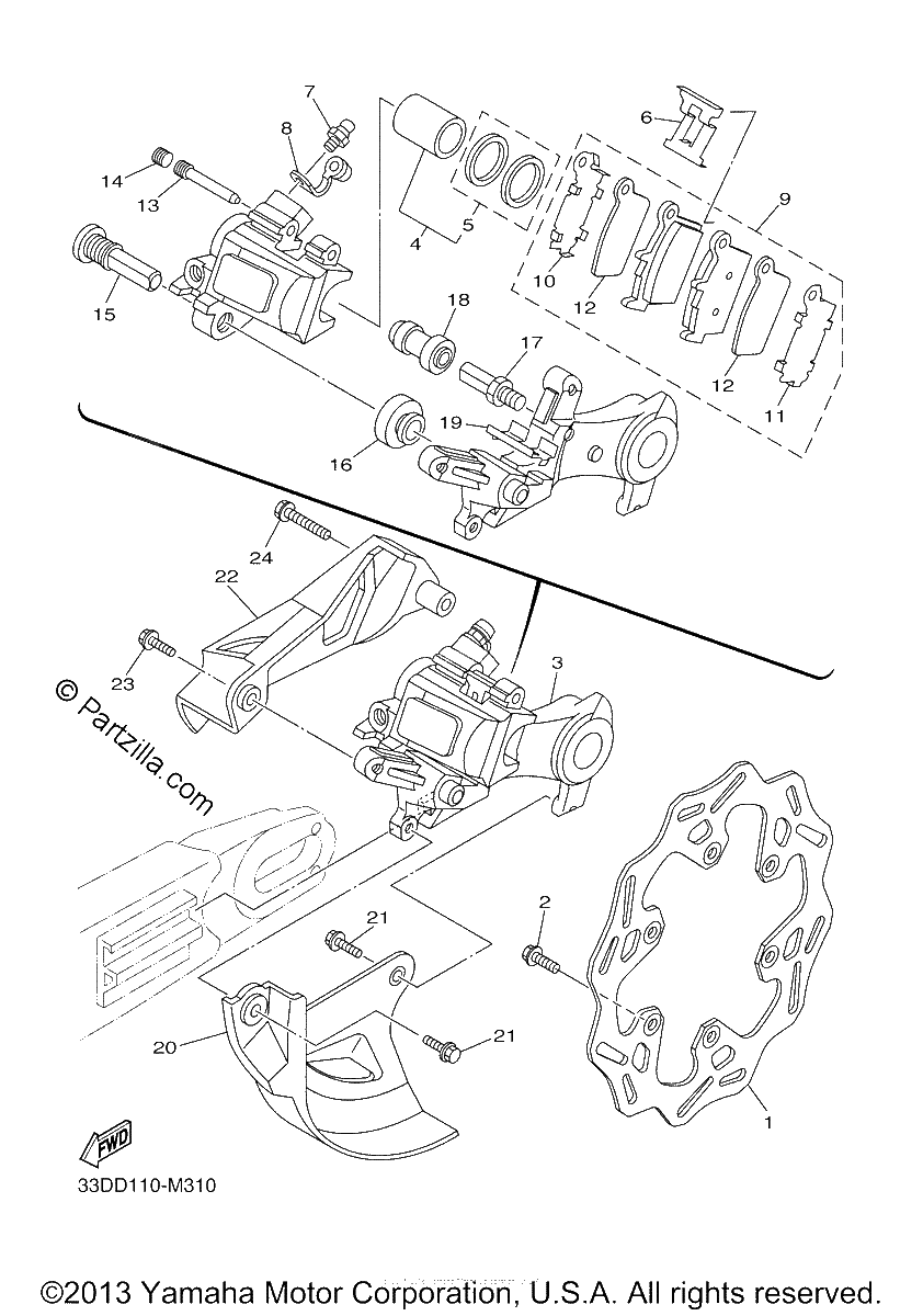 Diagrama de REAR BRAKE CALIPER