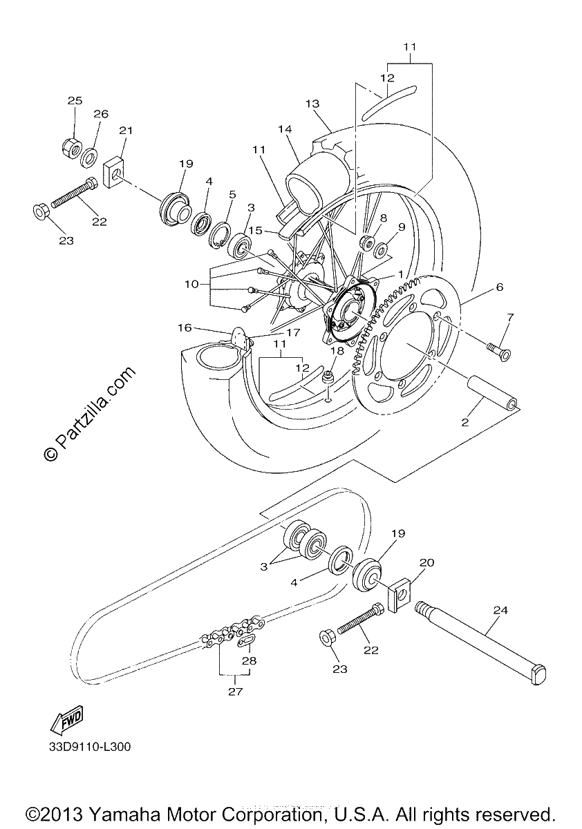 Diagrama de REAR WHEEL
