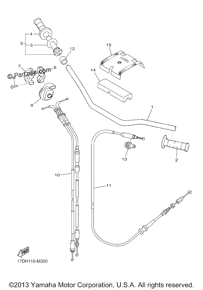 Diagrama de STEERING HANDLE CABLE