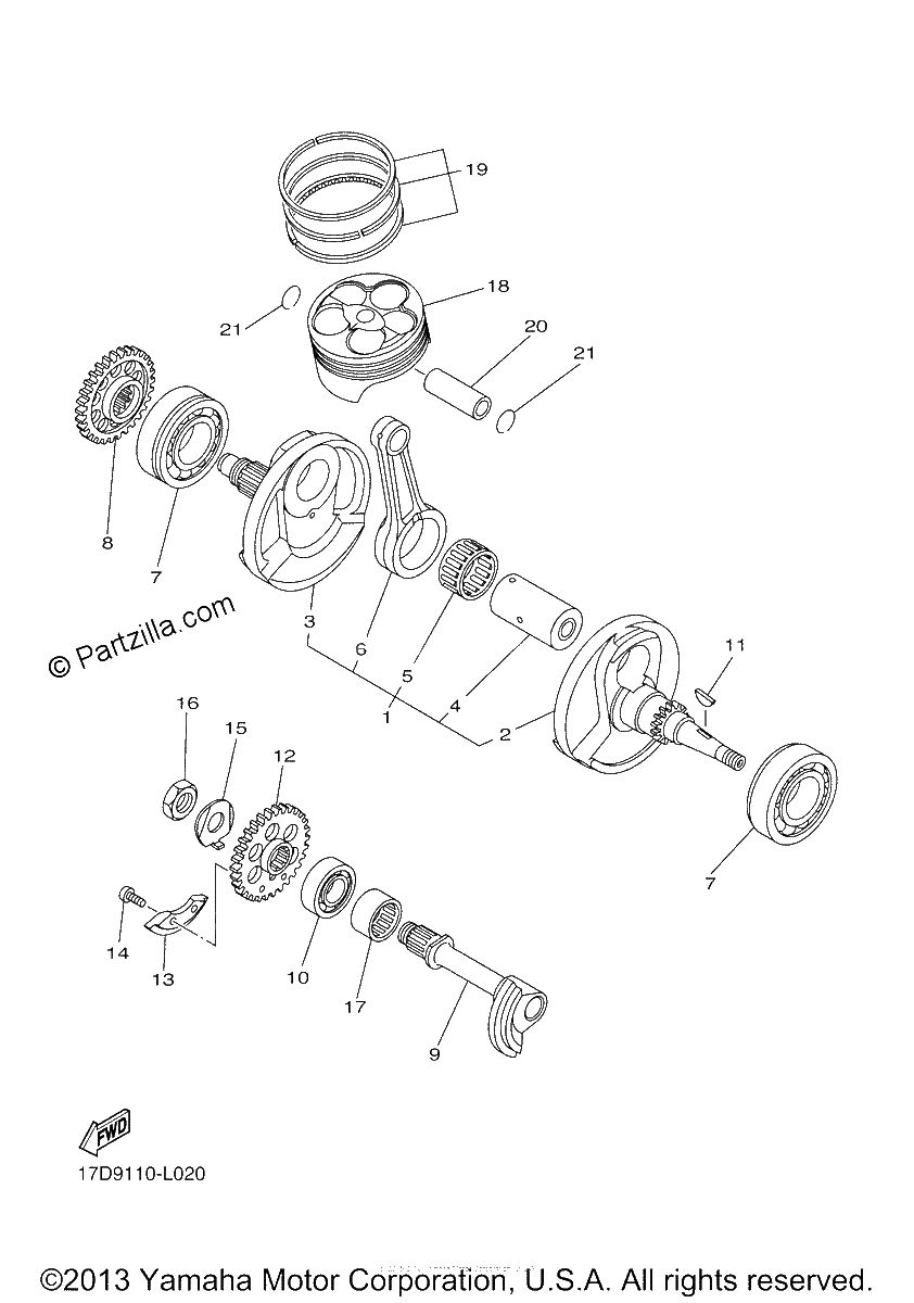 Diagrama de CRANKSHAFT PISTON