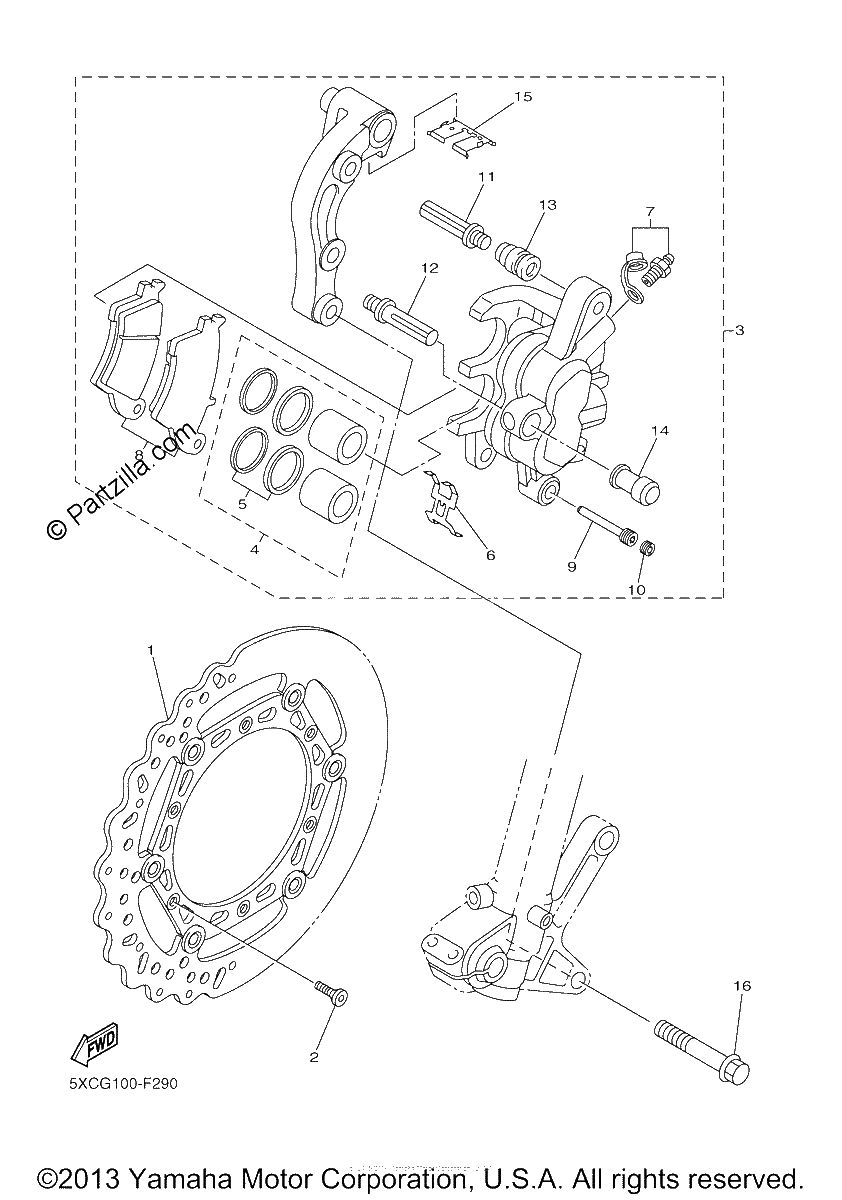 Diagrama de FRONT BRAKE CALIPER
