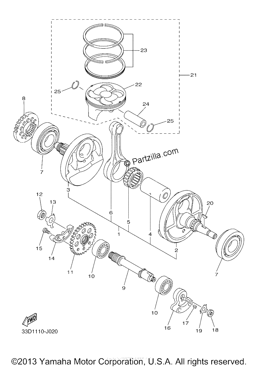 Diagrama de CRANKSHAFT PISTON