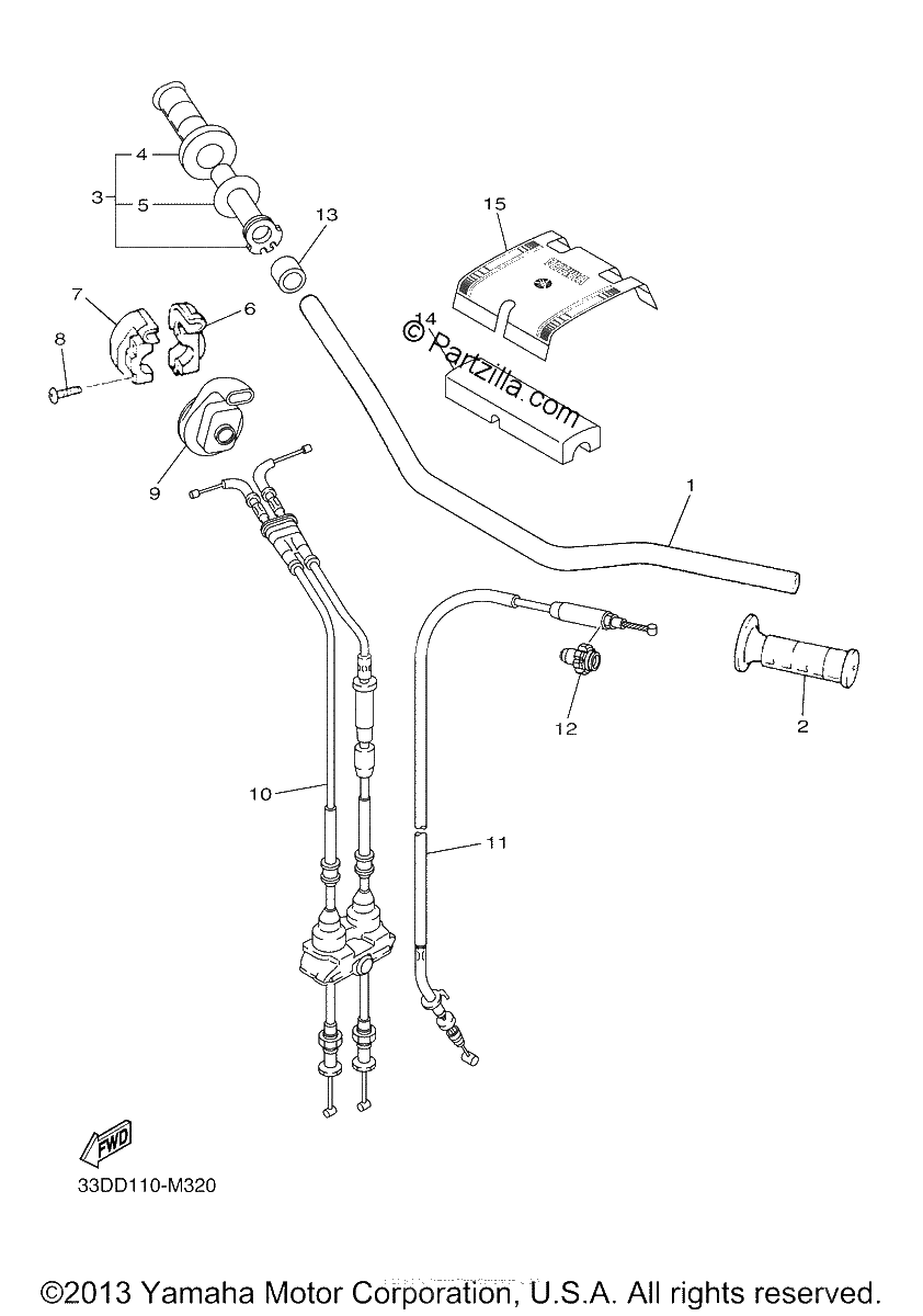 Diagrama de STEERING HANDLE CABLE
